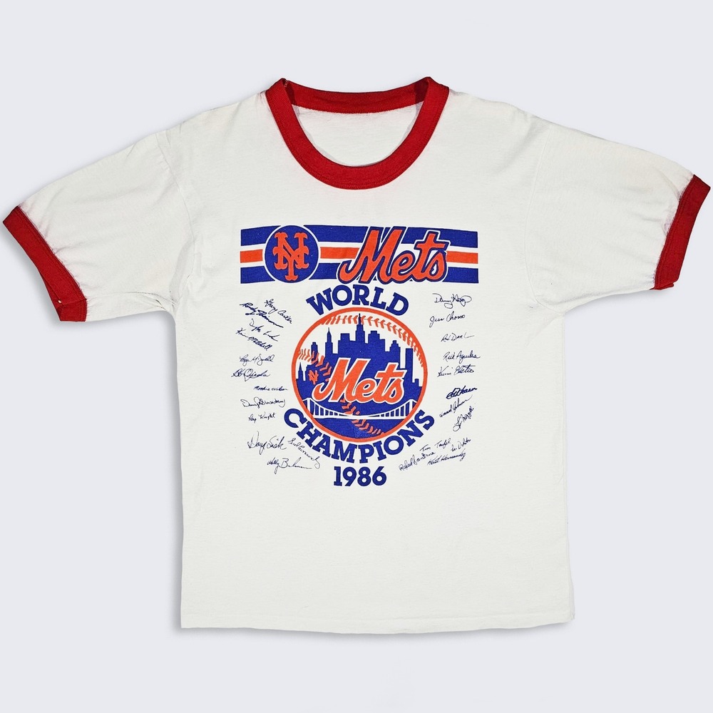 New York Mets Vintage 80s 86 World Series Ringer T-Shirt